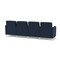 Lesro Siena 4 Seat Tandem Seating, Brushed Steel, RF Blueberry Back, MD Ink Seat, RF Blueberry Panels SN4103 - alternate 2
